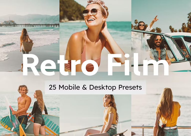 25 Retro Film Lightroom Presets and LUTs