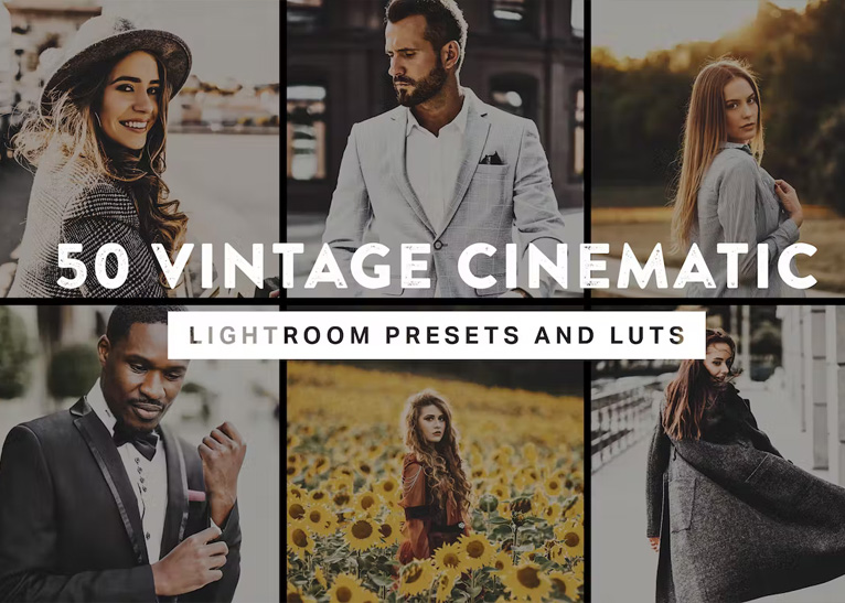 50 Vintage Cinematic Lightroom Presets and LUTs