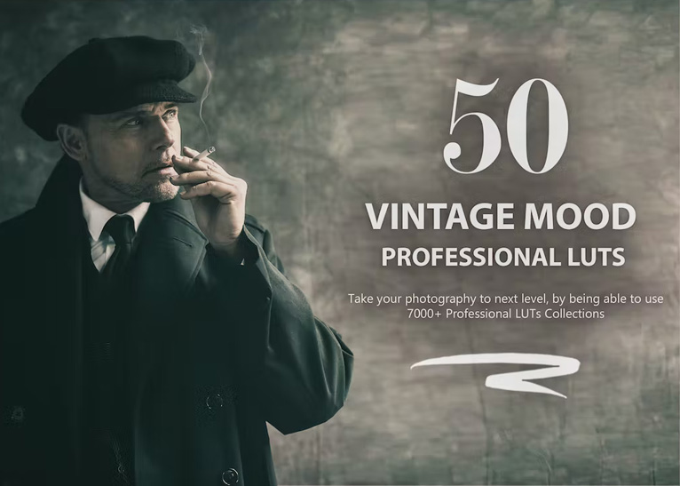 50 Vintage Mood LUTs and Prsets Pack