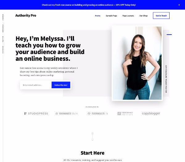 authority pro is a great theme to build a personal brand