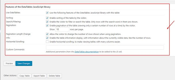 Creating Table with TablePress