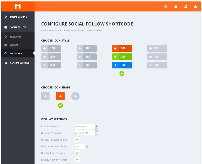 Social Follow Shortcodes