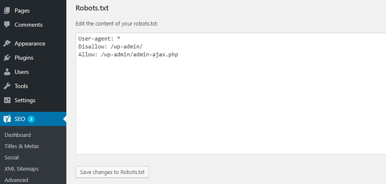 creating robots.txt file