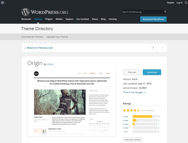 Origin WordPress Theme