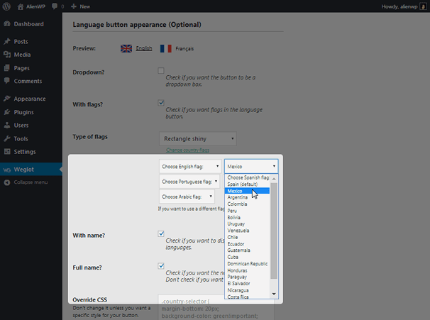 Weglot - Language Button Appearance