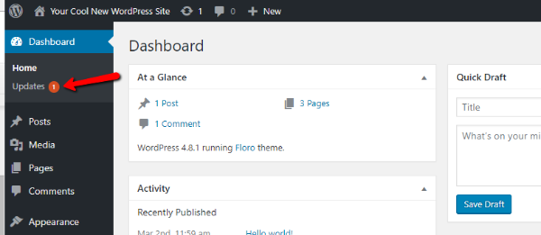 guide to the wordpress admin dashboard